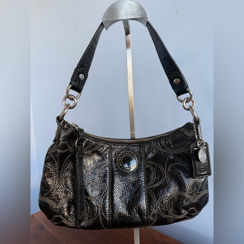 Coach Black Patent Shoulder Bag